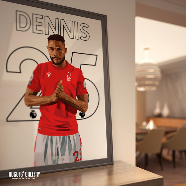 Emmanuel Dennis - Nottingham Forest - A0, A1, A2 or A3 Premier League Name & Number Prints