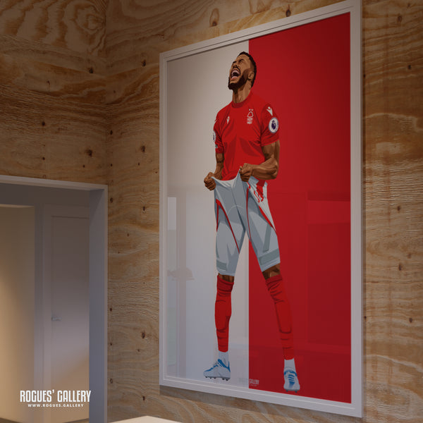 Emmanuel Dennis - Nottingham Forest - A0, A1, A2 or A3 Red & White Prints