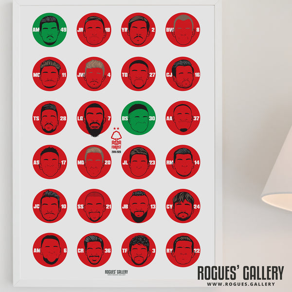 Forest 2019-2020 Squad - A3 Print