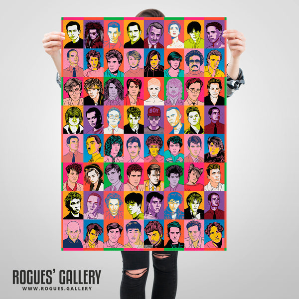 80s Retro Project: Forever Young - The Ultimate Homage To The Greatest Era In Music History - A3, A2, A1 or A0 Pop Art Prints - Bright or Muted Versions