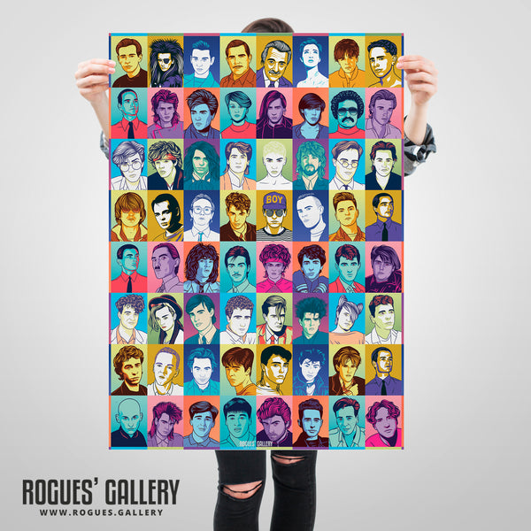 80s Retro Project: Forever Young - The Ultimate Homage To The Greatest Era In Music History - A3, A2, A1 or A0 Pop Art Prints - Bright or Muted Versions