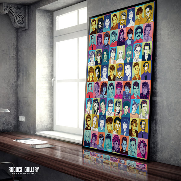 80s Retro Project: Forever Young - The Ultimate Homage To The Greatest Era In Music History - A3, A2, A1 or A0 Pop Art Prints - Bright or Muted Versions