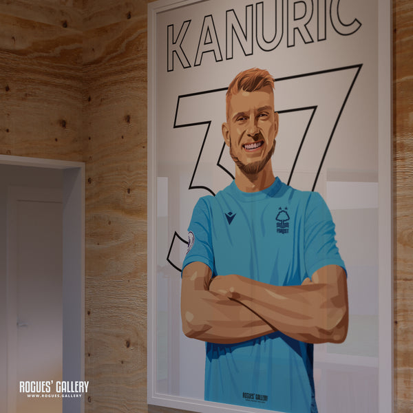 Adnan Kanuric - Nottingham Forest - A0, A1, A2 or A3 Premier League Name & Number Prints