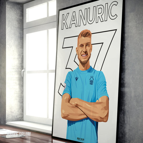 Adnan Kanuric - Nottingham Forest - A0, A1, A2 or A3 Premier League Name & Number Prints