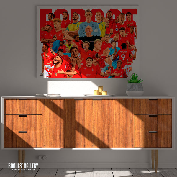 The Premier League Squad Nottingham Forest 2022-23 - A0, A1, A2 or A3 Prints