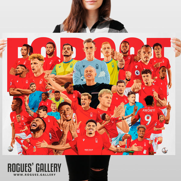 The Premier League Squad Nottingham Forest 2022-23 - A0, A1, A2 or A3 Prints