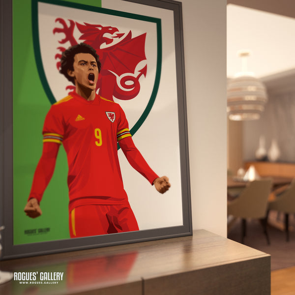 Brennan Johnson: Breathing Fire - Wales World Cup 2022 A0, A1, A2 or A3 Prints (some signed)