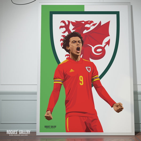 Brennan Johnson: Breathing Fire - Wales World Cup 2022 A0, A1, A2 or A3 Prints (some signed)