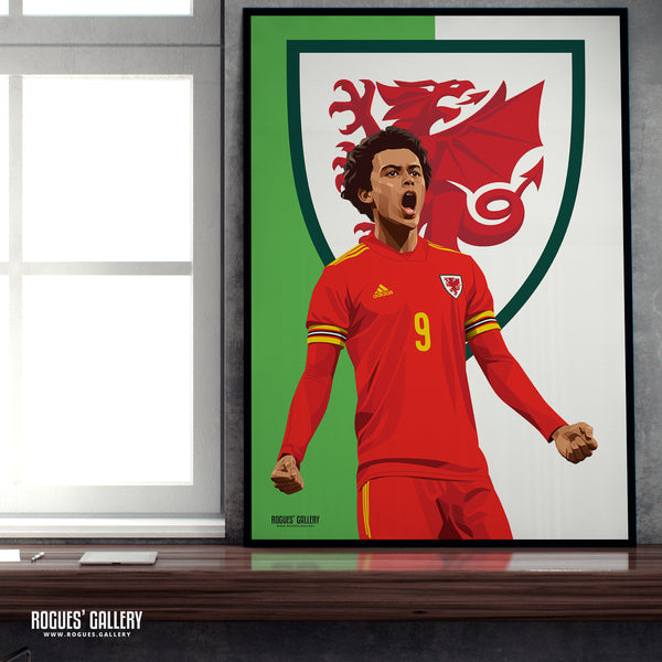 Brennan Johnson: Breathing Fire - Wales World Cup 2022 A0, A1, A2 or A3 Prints (some signed)