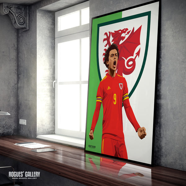 Brennan Johnson: Breathing Fire - Wales World Cup 2022 A0, A1, A2 or A3 Prints (some signed)