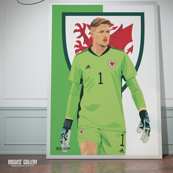 Wayne Hennessey: The Old Dragon - Wales World Cup 2022 A0, A1, A2 or A3 Prints (Some Signed, 2 versions)