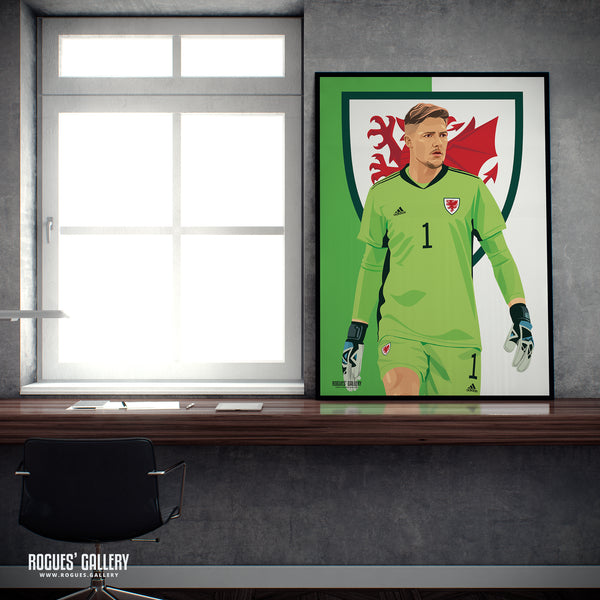 Wayne Hennessey: The Old Dragon - Wales World Cup 2022 A0, A1, A2 or A3 Prints (Some Signed, 2 versions)