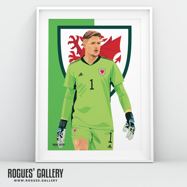 Wayne Hennessey: The Old Dragon - Wales World Cup 2022 A0, A1, A2 or A3 Prints (Some Signed, 2 versions)