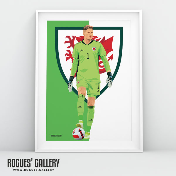 Wayne Hennessey: The Old Dragon - Wales World Cup 2022 A0, A1, A2 or A3 Prints (Some Signed, 2 versions)