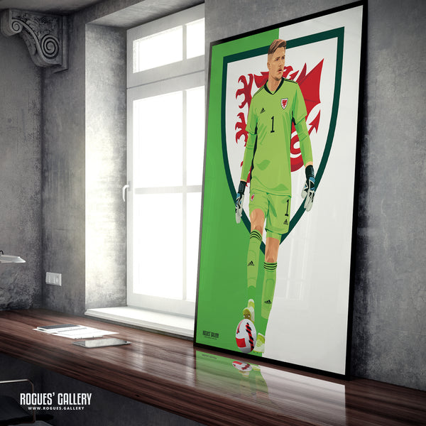Wayne Hennessey: The Old Dragon - Wales World Cup 2022 A0, A1, A2 or A3 Prints (Some Signed, 2 versions)