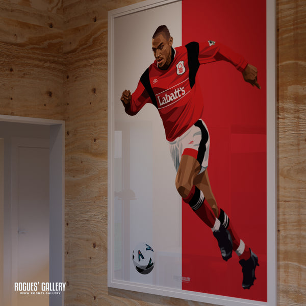 Stanley Victor Collymore - Nottingham Forest - A0, A1, A2 or A3 Greatest Ever Series Prints
