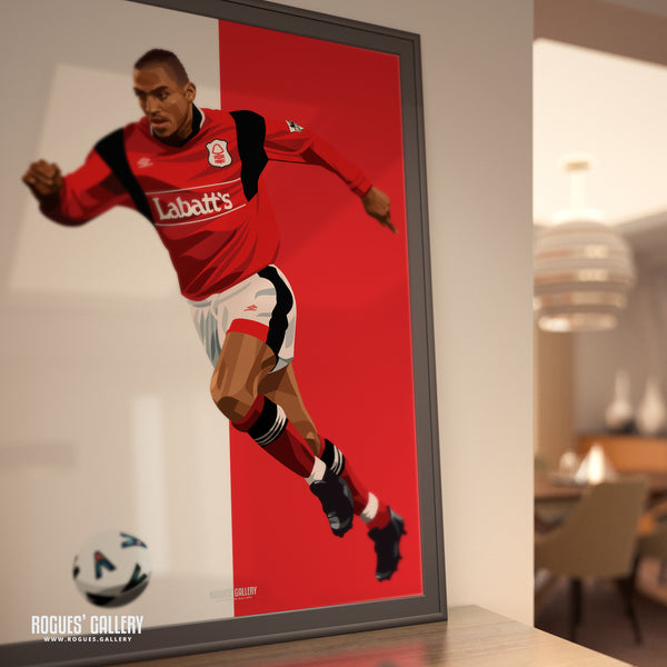 Stanley Victor Collymore - Nottingham Forest - A0, A1, A2 or A3 Greatest Ever Series Prints