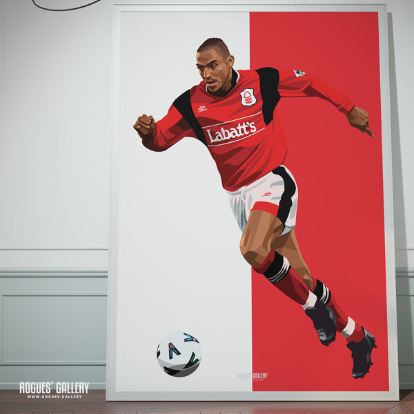 Stanley Victor Collymore - Nottingham Forest - A0, A1, A2 or A3 Greatest Ever Series Prints