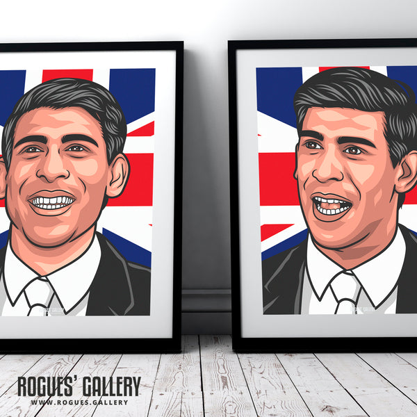 Rishi Sunak - Politics Union Jack Icon Series Prints - 2 versions - A3, A2, A1 & A0 Sizes
