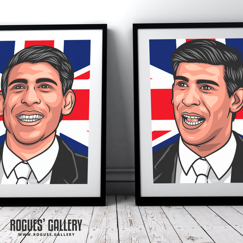 Rishi Sunak - Politics Union Jack Icon Series Prints - 2 versions - A3, A2, A1 & A0 Sizes