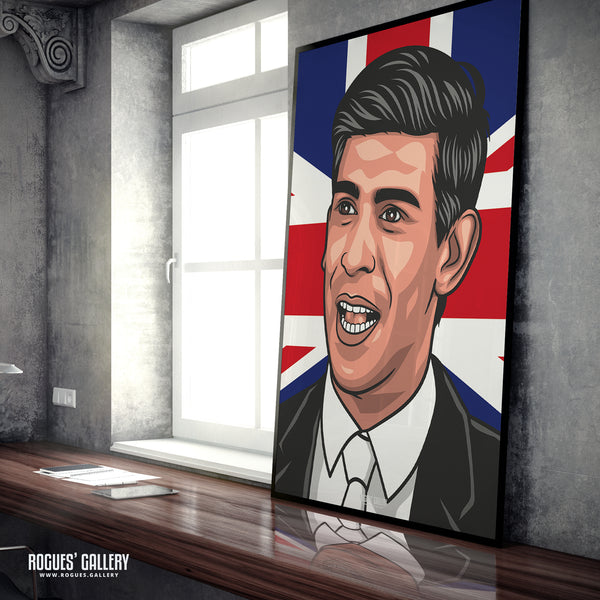 Rishi Sunak - Politics Union Jack Icon Series Prints - 2 versions - A3, A2, A1 & A0 Sizes