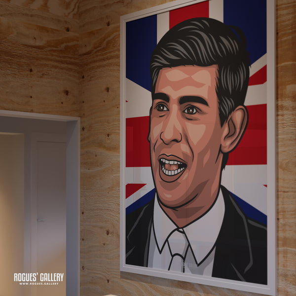 Rishi Sunak - Politics Union Jack Icon Series Prints - 2 versions - A3, A2, A1 & A0 Sizes