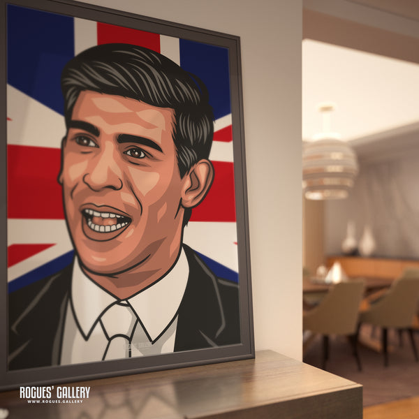 Rishi Sunak - Politics Union Jack Icon Series Prints - 2 versions - A3, A2, A1 & A0 Sizes