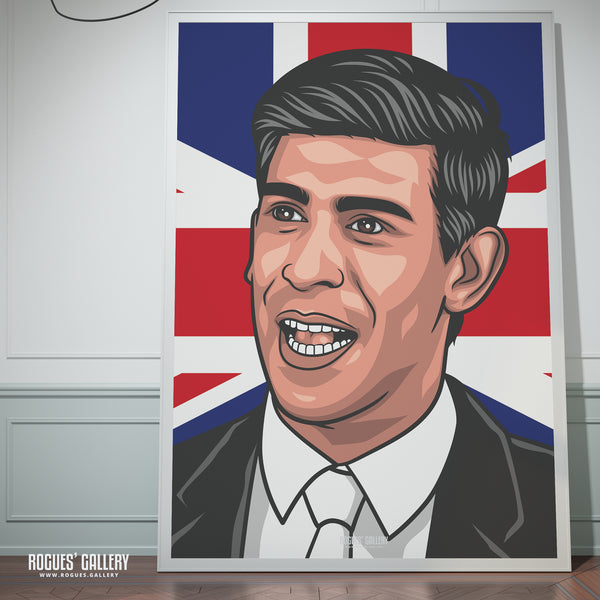 Rishi Sunak - Politics Union Jack Icon Series Prints - 2 versions - A3, A2, A1 & A0 Sizes