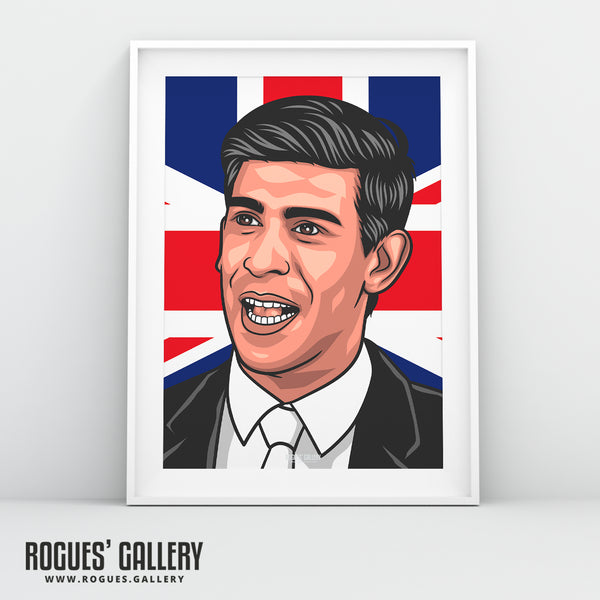 Rishi Sunak - Politics Union Jack Icon Series Prints - 2 versions - A3, A2, A1 & A0 Sizes
