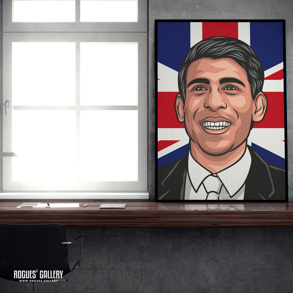 Rishi Sunak - Politics Union Jack Icon Series Prints - 2 versions - A3, A2, A1 & A0 Sizes