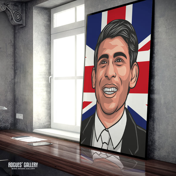 Rishi Sunak - Politics Union Jack Icon Series Prints - 2 versions - A3, A2, A1 & A0 Sizes