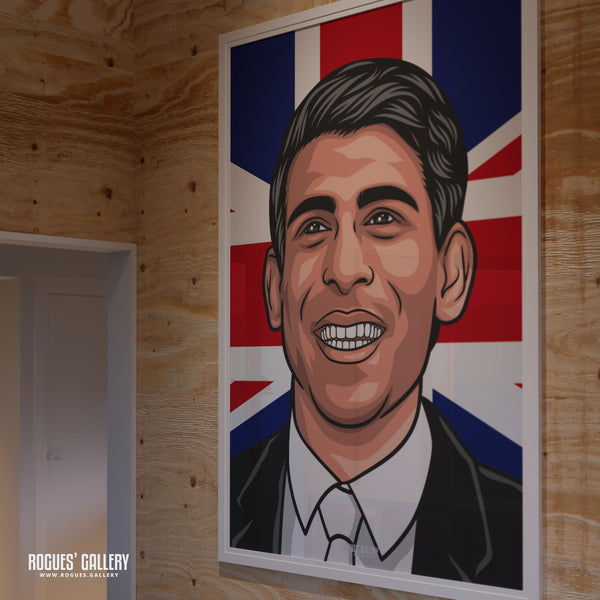 Rishi Sunak - Politics Union Jack Icon Series Prints - 2 versions - A3, A2, A1 & A0 Sizes