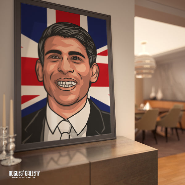 Rishi Sunak - Politics Union Jack Icon Series Prints - 2 versions - A3, A2, A1 & A0 Sizes
