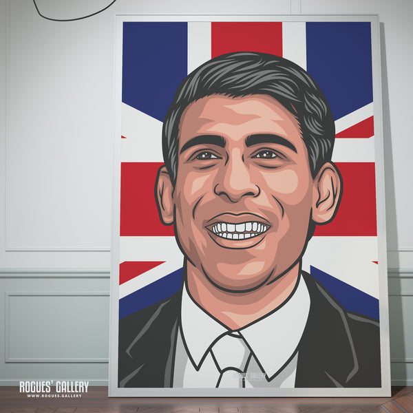 Rishi Sunak - Politics Union Jack Icon Series Prints - 2 versions - A3, A2, A1 & A0 Sizes