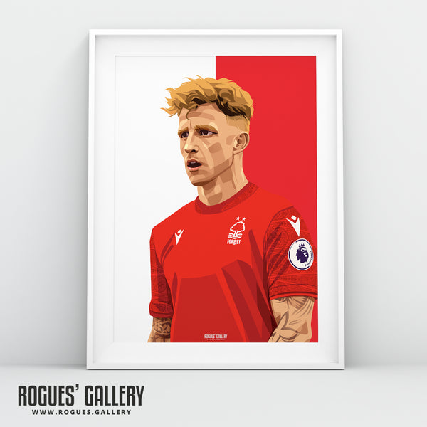 Jack Colback - Nottingham Forest - Signed A3 Red & White Prints