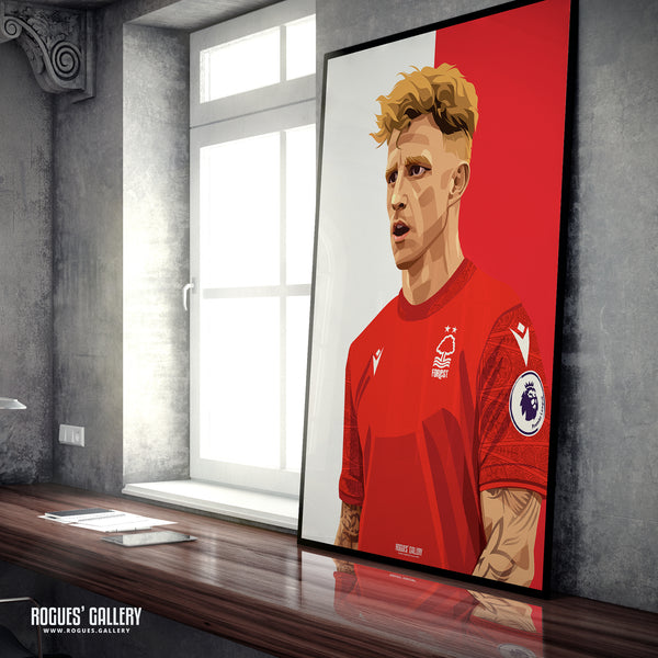 Jack Colback - Nottingham Forest - Signed A3 Red & White Prints