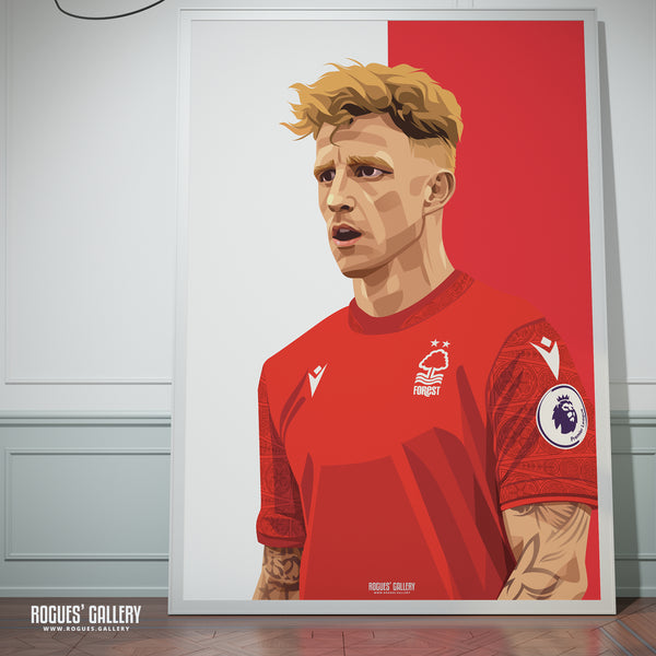Jack Colback - Nottingham Forest - Signed A3 Red & White Prints