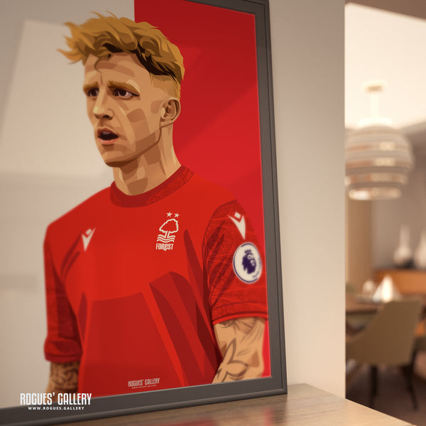 Jack Colback - Nottingham Forest - Signed A3 Red & White Prints