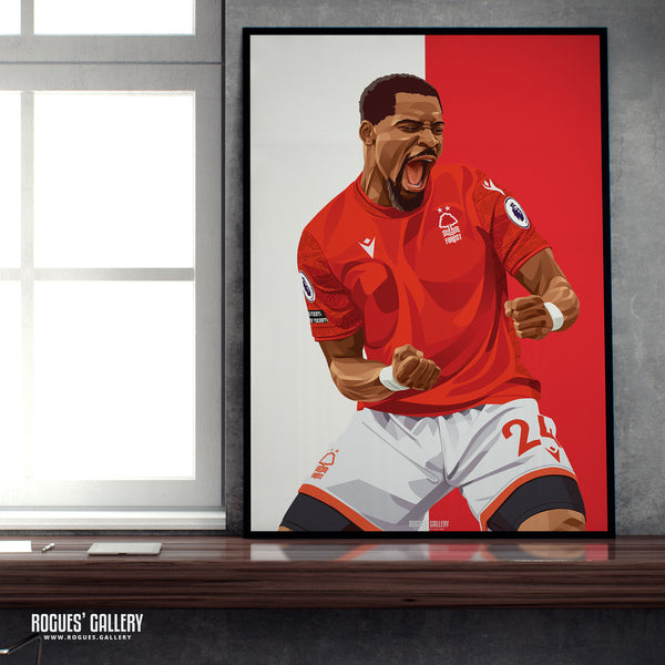 Serge Aurier: Passion - Nottingham Forest - A0, A1, A2 or A3 Red & White Prints