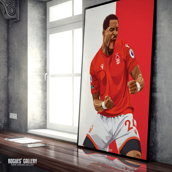 Serge Aurier: Passion - Nottingham Forest - A0, A1, A2 or A3 Red & White Prints