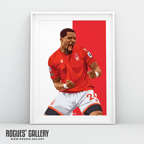 Serge Aurier: Passion - Nottingham Forest - A0, A1, A2 or A3 Red & White Prints