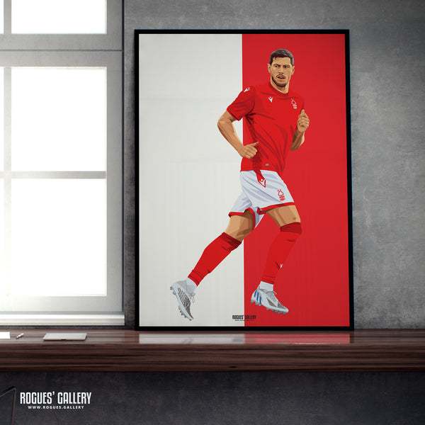 Scott McKenna - Nottingham Forest - A0, A1, A2 or A3 Red & White Prints