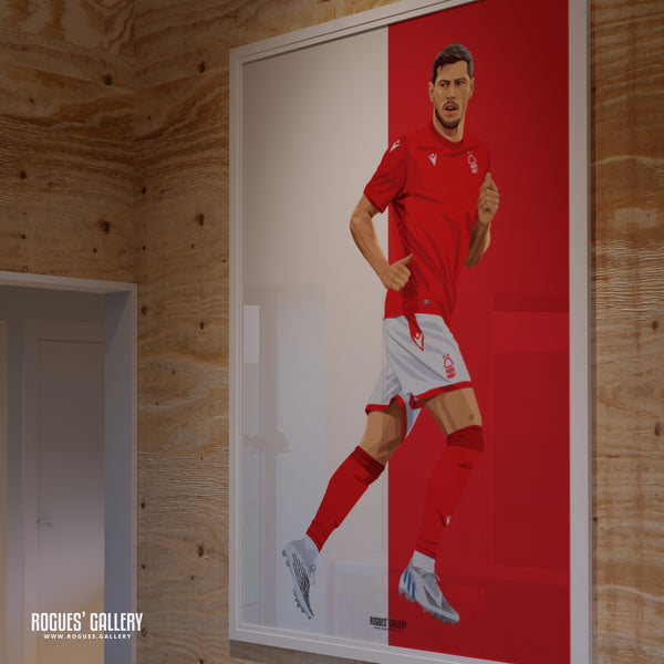 Scott McKenna - Nottingham Forest - A0, A1, A2 or A3 Red & White Prints