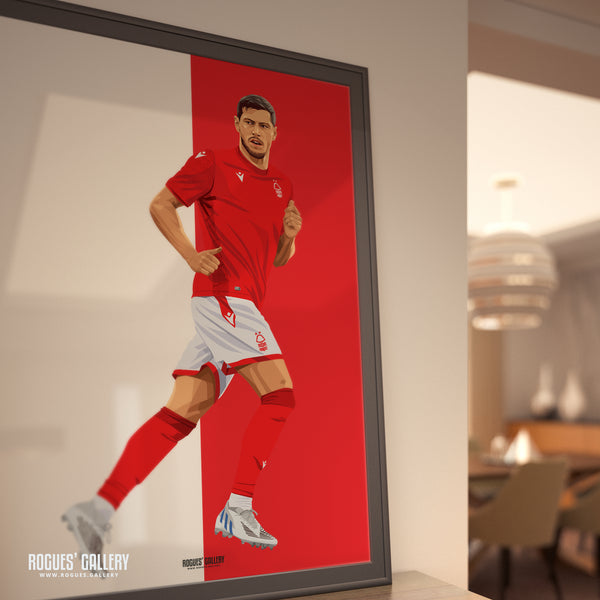 Scott McKenna - Nottingham Forest - A0, A1, A2 or A3 Red & White Prints