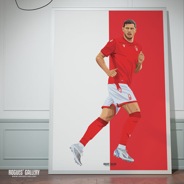 Scott McKenna - Nottingham Forest - A0, A1, A2 or A3 Red & White Prints
