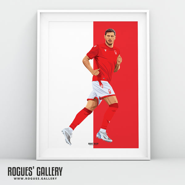 Scott McKenna - Nottingham Forest - A0, A1, A2 or A3 Red & White Prints