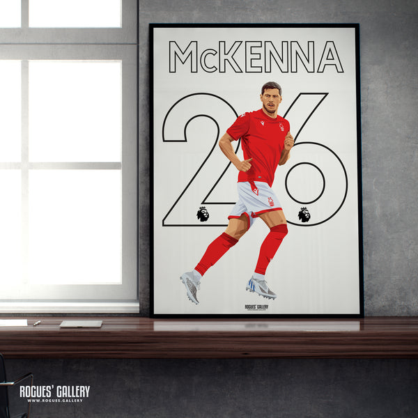 Scott McKenna - Nottingham Forest - Signed A3 Premier League Name & Number Prints