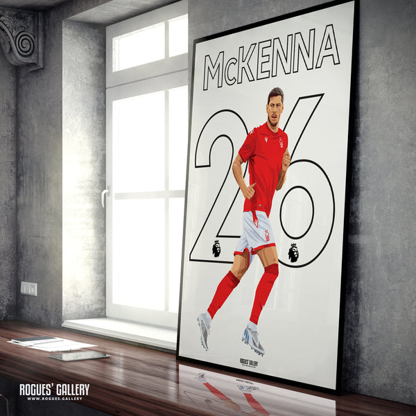 Scott McKenna - Nottingham Forest - Signed A3 Premier League Name & Number Prints