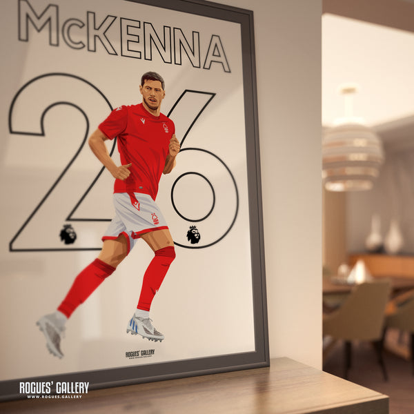 Scott McKenna - Nottingham Forest - Signed A3 Premier League Name & Number Prints