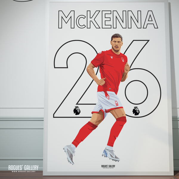 Scott McKenna - Nottingham Forest - Signed A3 Premier League Name & Number Prints